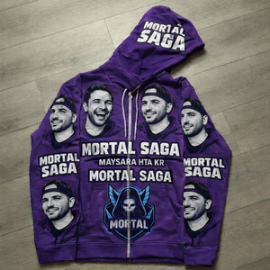 Sudadera con Capucha Personalizada BSAALI 100% Algodón, Estampado Serigrafiado, Estilo Urbano Informal, Tejido Terry, AALI Ecológica, Prenda Superior de Invierno - Product Image 3