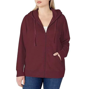 Sweat à capuche pour femme de haute qualité pour la saison d'automne, logo personnalisable, fermeture éclair intégrale, coupe courte, longueur longue, sweat à capuche pour femme - Product Image 1