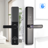 Cerradura Inteligente TTlock con Manija de Palanca, Huella Dactilar, Contraseña, Teclado, Tarjeta, Entrada sin Llave, Control por Aplicación y Nube para Puertas de Madera/Acero