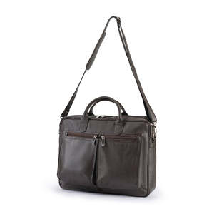 Dark Brown Executive Genuine Leather Laptop <b>Bag</b> with Padded Laptop Compartment and Adjustable Shoulder Strap - Product Image 5