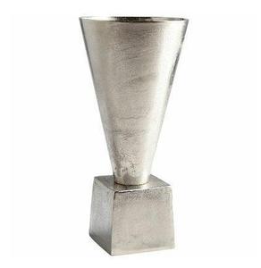 Vase ovale creux texturé doré moderne, accent décoratif, centre de table contemporain en laiton à découpes circulaires - Product Image 5