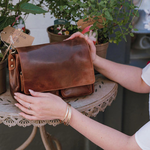 <b>Genuine</b> <b>Leather</b> Sling <b>Bag</b>, Handmade Brown <b>Leather</b> Crossbody Casual Daypack, Sling Backpack, <b>Leather</b> - Product Image 5