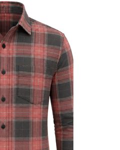 Custom Salmon Black Plaid <b>Men</b> Casual Formal Check <b>Shirt</b> Long Sleeve Button Down Cotton Flannel Office Wear Custom <b>Shirt</b> <b>Men</b> - Product Image 5