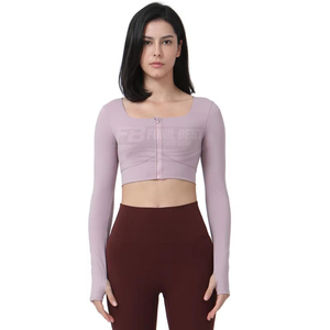 Conjunto de Yoga de 2 Piezas para Mujer, Transpirable, Color Sólido, Cintura Alta, Cordón Elástico, Ligero, Camiseta para Gimnasio y Entrenamiento, Personalizable - Product Image 5