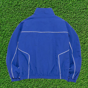 ชุดวอร์มผู้ชายสีน้ำเงิน ผ้าฝ้าย 100% สำหรับฤดูร้อน เสื้อแจ็คเก็ตมีฮู้ด กางเกงขายาว ระบายอากาศ แห้งเร็ว รับผลิตแบบ OEM พร้อมสกรีนโลโก้ - Product Image 4