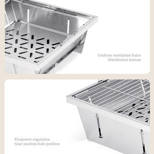 Stainless Steel Foldable Farmhouse Design Food Storage Box Lid Lockable Lunch <b>Container</b> Rectangular <b>Snack</b> Tray for Home Kitchen - Product Image 5