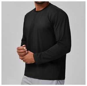 T-shirt décontracté grande taille coupe ajustée à manches longues avec logo imprimé personnalisé, appliques, boutons écologiques, mélange polyester/coton - Product Image 4