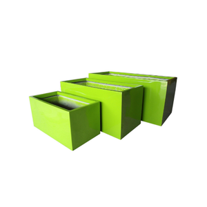 Pots à fleurs rectangulaires en fibre de verre légers et luxueux, faible MOQ, pour la décoration intérieure/extérieure du jardin - Product Image 1