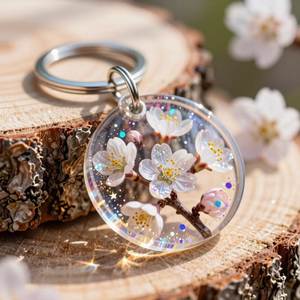 Elegant Resin <b>Key</b> Ring With Minimalist Geometric Design And Gold Hardware For Modern Fashion Style - Product Image 2