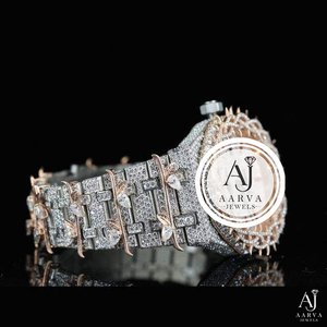 นาฬิกาข้อมือสแตนเลสสตีลหรูหรา AARVA JEWELS ขนาด 40 มม. หน้าปัดอนาล็อก คริสตัลแซฟไฟร์ สายรัดแบบผีเสื้อขนาด 20 มม. แฟชั่นสำหรับทุกเพศทุกวัย ดีไซน์โดดเด่น ระบบควอตซ์ - Product Image 4