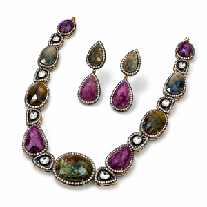 Luxury 925 Silver Gold Plated Green Kundan Polki <b>Necklace</b> Set for Women Bridal Wedding Party Gift Jewelry Traditional Gift - Product Image 5