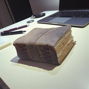 Rustic Leather Journal 400 Pages Sewing Binding Side <b>Lock</b> Soft Cover Gift - Product Image 2
