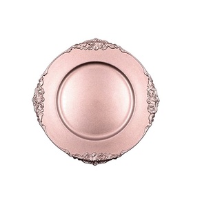 Round Metal Decorative Charger <b>Plate</b> Solid Color Polished Glam Design Party Dinnerware Gold Silver Rose Gold Charger <b>plate</b> - Product Image 6