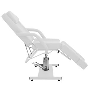 Fauteuil de traitement grand format en similicuir blanc avec structure en fer – Tables et lits de massage haut de gamme - Product Image 3