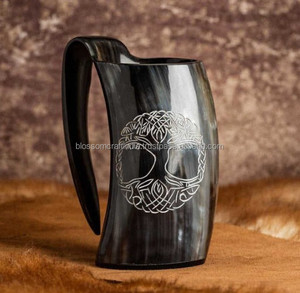 Taza Hecha a Mano de Cuerno de Búfalo con Acabado Natural Pulido, Duradera, Ecológica y Elegante, Vajilla para Mesa de Comedor, Artículo de Decoración para el Hogar - Product Image 1