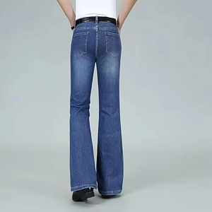 Customize High Street Spring <b>Mens</b> Denim Jeans Regular Fit <b>Stretch</b> Zipper Fly Closure - Product Image 3