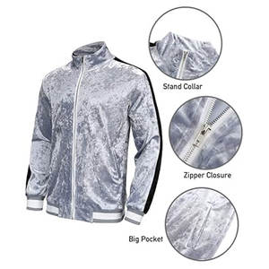 Ensemble de survêtement unisexe en velours imprimé avec logo frontal, veste zippée et pantalon décontracté à cordon de serrage - Product Image 4