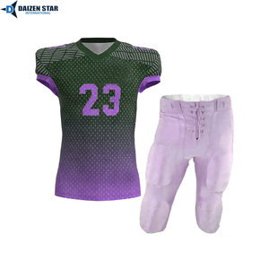 Conjunto de Pantalones y Camiseta de Fútbol Americano para Hombre, Cuello en V, Manga Corta, Color Degradado, Absorbe la Humedad, Uniforme Deportivo para Adultos, Todas las Temporadas - Product Image 2