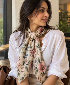 Pañuelo Hijab Cuadrado de Chifón con Estampado Floral, Ligero, para Mujer, para Uso Diario en Todas las Estaciones - Product Image 3