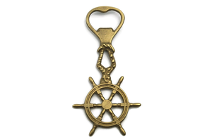 Vintage Brass Bottle Opener Nautical <b>Ship</b> <b>Wheel</b> Design Decorative Bar Accessory for Home and Hospitality Use - Product Image 1