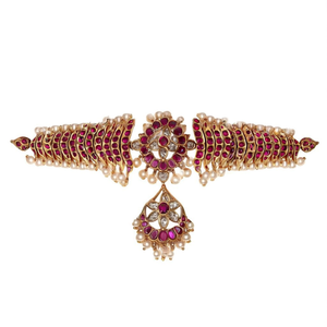 Oval Ruby Style Matte Choker-Fashion Jewelry Set - Product Image 3