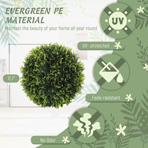 2 Pezzi di Sfere Topiarie da 45 cm per Interni ed Esterni, Piante in Plastica di Cedro con Protezione UV, Colore Verde, per Decorazioni di Laurea - Product Image 5