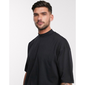 T-shirt Premium Homme en Coton Épais 100% Coton Col Montant Uni Anti-rétrécissement Streetwear – T-shirts pour Hommes - Product Image 5