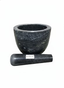 Juego de Mortero y Pilón de Granito Negro, Molinillo de Especias de Piedra Resistente, Triturador Manual de Hierbas y Ajo para Cocina, Herramienta de Molienda Manual - Product Image 2