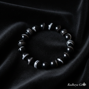 Handmade AAA Banded Agate Round Bead Bracelet – Polished Gemstone Stretch Bracelet <b>for</b> <b>Men</b> & Women - Product Image 2