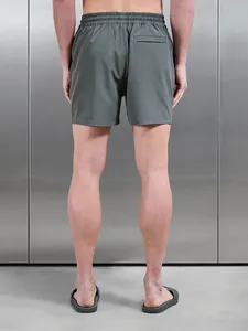 Shorts de Baño para Hombre de Color Sólido con Bolsillos, Cierre con Cordón, Secado Rápido, Tejido de Poliéster, Shorts Casuales de Playa - Product Image 2