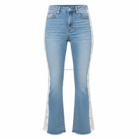 Jeans évasés pour femmes, taille haute, patchwork, sur mesure, OEM, vente en gros