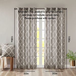 Pannello per tenda con occhielli e stampa intagliata, solo 1 pezzo, mantovana per decorazioni domestiche - Product Image 3