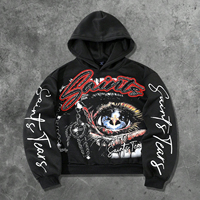 Sweat à capuche surdimensionné pour homme avec strass graphiques |   Pull en molleton 100% coton |   Street Life Automne OEM