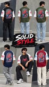 T-shirt imprimé Spider-Man à épaules tombantes pour homme, de bonne qualité, pour un style décontracté, streetwear et événements - Product Image 5