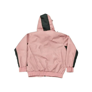 Conjunto Corto de Chaqueta Cortavientos con Capucha para Hombre, Color Sólido, de Nylon Resistente al Viento, Cómodo, Talla Grande - Product Image 3