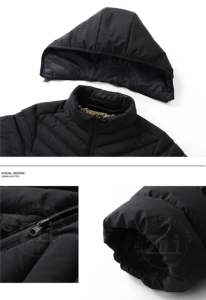 Premium Quality Fashionable Wholesale Winter Men's Plus Size Hooded Puffer <b>Jacket</b> with Zipper Customized ODM - Product Image 5