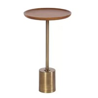 Table basse cylindrique en bois moderne avec incrustation radiale et rayures