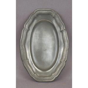 Plat de service ovale en laiton, finition antique pewter, assiettes à nourriture, accessoires de table à manger, style vintage, plat arabe en métal - Product Image 1