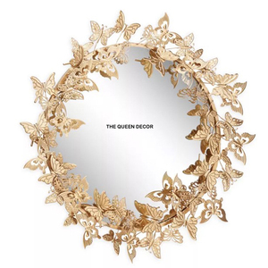 Espejo Decorativo de Pared Ovalado de Metal Hecho a Mano con Acabado Dorado, Diseño Clásico para Interiores de Casa, Estilo Rústico de Lujo - Product Image 3