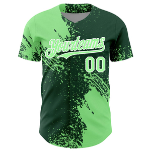 เสื้อเบสบอลสีเขียวแบบกำหนดเองสำหรับทีมของคุณ ผลิตจากโพลีเอสเตอร์ 100% ระบายเหงื่อได้ดี แบบสวมใส่ได้ทั้งชายและหญิง แขนสั้น สำหรับผู้ใหญ่ ชุดกีฬา - Product Image 2