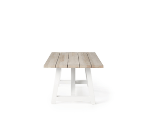 Mesa de Comedor de Madera de Teca Sólida para Exteriores, Mesa de Jardín Minimalista, Mesa Rectangular para Patio con Base en Forma de X, Resistente a la Intemperie - Product Image 3