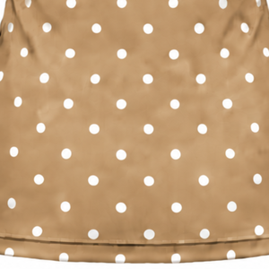 Beige Polka Dot Women <b>Mock</b> <b>Neck</b> Short Sleeve T Shirt Slim Fit Stretch Printed Casual <b>Top</b> Fashion Summer Clothing Wholesale - Product Image 6