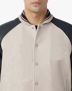 <b>Leather</b> Sleeve Baseball Varsity <b>Jacket</b> Baseball Letterman Varsity Bomber <b>Jacket</b> PU Baseball Varsity <b>Jacket</b> <b>Men</b> Casual - Product Image 3