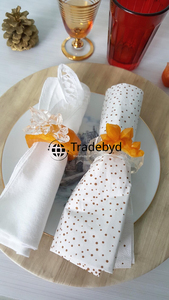 Anneaux de serviette de table de mariage en résine de luxe, classiques, durables, écologiques, ronds de 2,5 cm, faits à la main, décoratifs, pour table à manger, par Tradebyd - Product Image 2