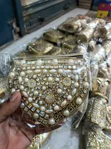 Sac à main mini en mosaïque Kundan de haute qualité pour femmes, pochette de soirée de luxe, sac à main ethnique pour mariage et fête, mode nuptiale - Product Image 3