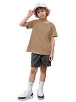 Paquete de 4 Camisetas de Manga Corta con Cuello Redondo 3D de Jersey de Algodón para Niños, Ligeras, Casuales de Verano, Transpirables, de Secado Rápido y Ecológicas