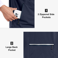 Veste de sport pour homme à manches courtes, légère, respirante, imperméable, avec demi-fermeture éclair, style baseball