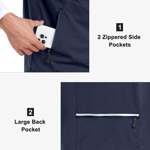 Veste de sport pour homme à manches courtes, légère, respirante, imperméable, avec demi-fermeture éclair, style baseball - Product Image 4