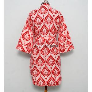 ชุดเดรสยาวสไตล์กิโมโนพิมพ์ลายดอกไม้ผ้าฝ้ายทรงเข้ารูปสำหรับผู้หญิง ชุดราตรีออกงาน เป็นมิตรกับสิ่งแวดล้อม ซักได้ ระบายอากาศได้ดี - Product Image 5