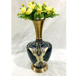 Jarrón elegante, jarrón de cerámica de oro rojo, jarrón de mesa moderno, contenedores para arreglos florales para exhibir ramos de flores secas - Product Image 2